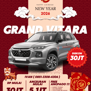 Promo Suzuki Grand Vitara 2026 – SUV hybrid stylish dengan fitur lengkap, cicilan mulai Rp5,1 juta, bunga 0%, harga mulai Rp341 juta. Hubungi Ivan Maulana di 085133084306.