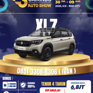 Promo Suzuki XL7 2026 – SUV 7-penumpang dengan mesin 1.5L, fitur keselamatan lengkap seperti ABS dan Hill Hold Control, cicilan mulai Rp3,6 juta, bunga 0%, harga mulai Rp275 juta. Hubungi Ivan Maulana di 085133084306.