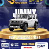 Suzuki Jimny 5 pintu warna krem tampil dari sudut depan kanan dalam materi promosi, menonjolkan desain tangguh dan fitur off-road 4WD.